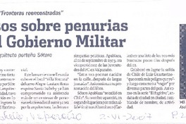 Versos sobre penurias en el Gobierno Militar