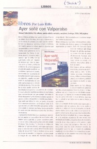 Ayer soñé con Valparaíso