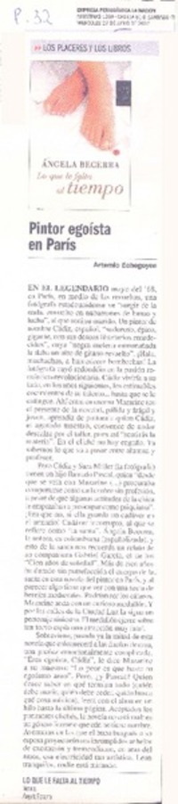 Pintor egoista en París