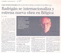 Radrigán se internacionaliza y estrena nueva obra en Bélgica