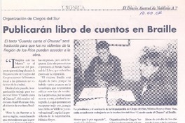 Publicarán libro de cuentos en Braille