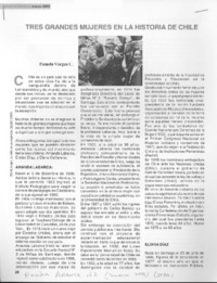 Tres grandes mujeres en la historia de Chile