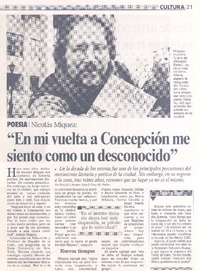 "En mi vuelta a Concepción me siento como un desconocido"