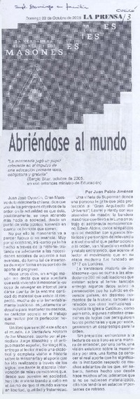 Abriéndose al mundo