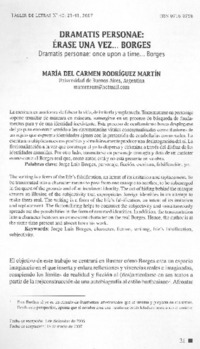 Dramatis personae: Érase una vez... Borges