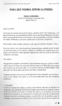 Para qué podría servir la poesía