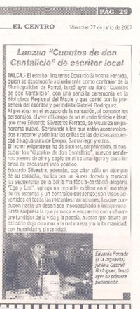 Lanzan "Cuentos de don Cantalicio" de escritor local