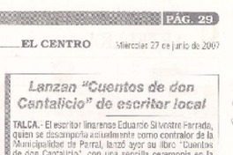 Lanzan "Cuentos de don Cantalicio" de escritor local