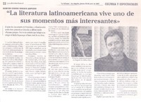 " La Literatura latinoamericana vive uno de sus momentos más interesantes"