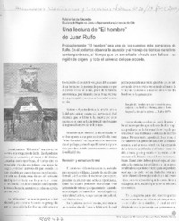 Una lectura de "El hombre" de Juan Rulfo