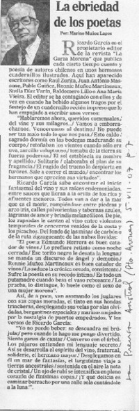 La ebriedad de los poetas