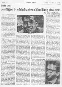 José Miguel Oviedo habla de su último libro y otras cosas (entrevista)