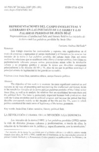 Representaciones del campo intelectual y literario en las Iniciales de la tierra y Las palabras perdidas de Jesús Díaz
