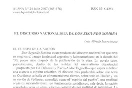El discurso nacionalista de Don Segundo Sombra