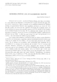 Memoria poética de un sacrificio: Manns