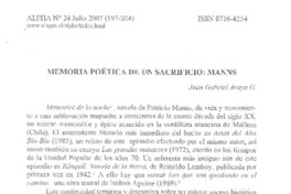 Memoria poética de un sacrificio: Manns