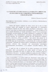 La temática familiar en la narrativa breve de Julio Cortázar