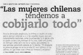 "Las mujeres chilenas tendemos a cobijardo todo" (entrevista)