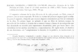 Historia de la vida privada en Chile. Tomo II