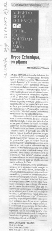 Bryce Echenique, en pijama