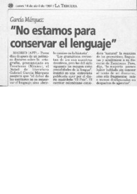 "No estamos para conservar el lenguaje"