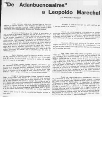 "De Adanbuenoaires" a Leopoldo Marechal