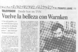 Vuelve la belleza con Warnken (entrevista)