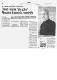 Otano retoma "el cacho" Pinochet durante la transición