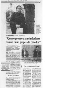 "Que se premie a un ciudadano común es un golpe a la cátedra"