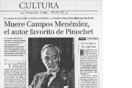 Muere Campos Menéndez el autor favorito de Pinochet