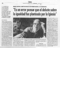"Es un error pensar que el debate sobre la igualdad fue planteado por la iglesia"
