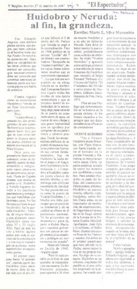 Huidobro y Neruda: al fin, la grandeza