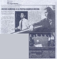 Emotivo homenaje a la poetisa Gabriela Mistral