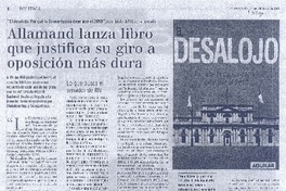 Allamand lanza libro que justifica su giro a oposición más dura