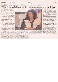 "En Puerto Montt están mis ensueños y nostalgias"