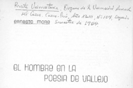 El hombre en la poesía de Vallejo