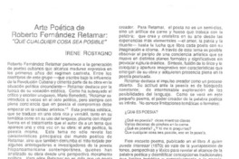 Arte poética de Roberto Fernández Retamar