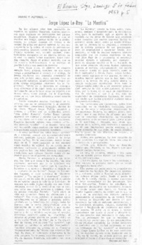 Jorge López Le-Roy: "La mentira"