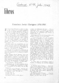 Francisco Javier Clavigero (1731-1787)
