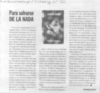 Para salvarse de la nada