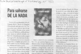 Para salvarse de la nada