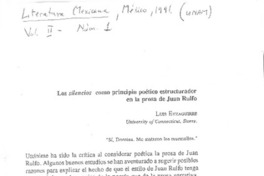 Los silencios como principio poético estructurador en la prosa de Juan Rulfo