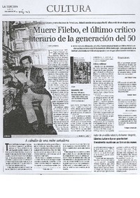 Muere Filebo, el último crítico literario de la generación del 50