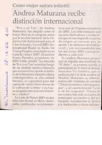 Andrea Maturana recibe distinción internacional