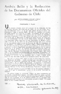 Andrés Bello y la redacción de los documentos oficiales del Gobierno de Chile