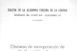Discurso de recepción de D. Fernando durán V.