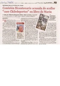 "Comisión Bicentenario acusada de acallar "caso Chiledeportes" en libro de Marín