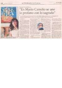 "En Mario Carreño se une lo profano con lo sagrado" (entrevista)