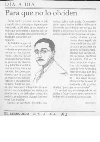 Para que no lo olviden