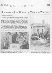 Homenaje a José Donoso y Mauricio Wacquez